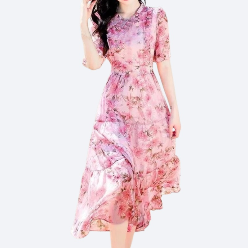 미디엄 롱 프린트 원피스