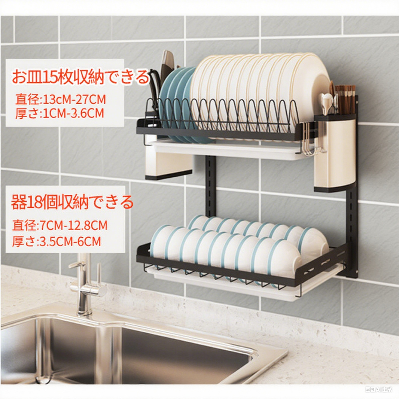 壁掛け食器収納ラック