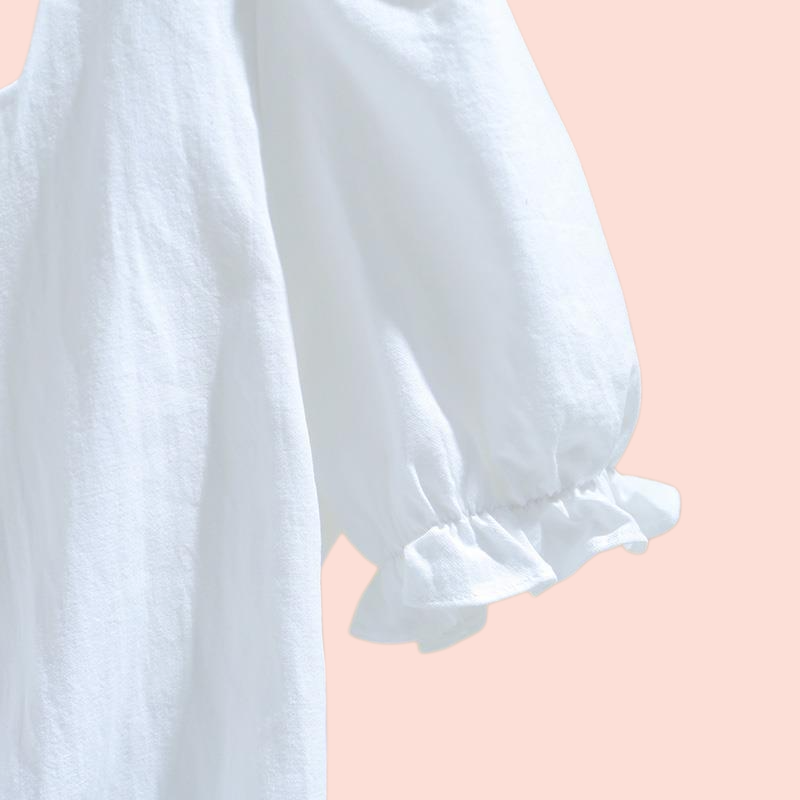 프렌치 스퀘어넥 반팔 셔츠 