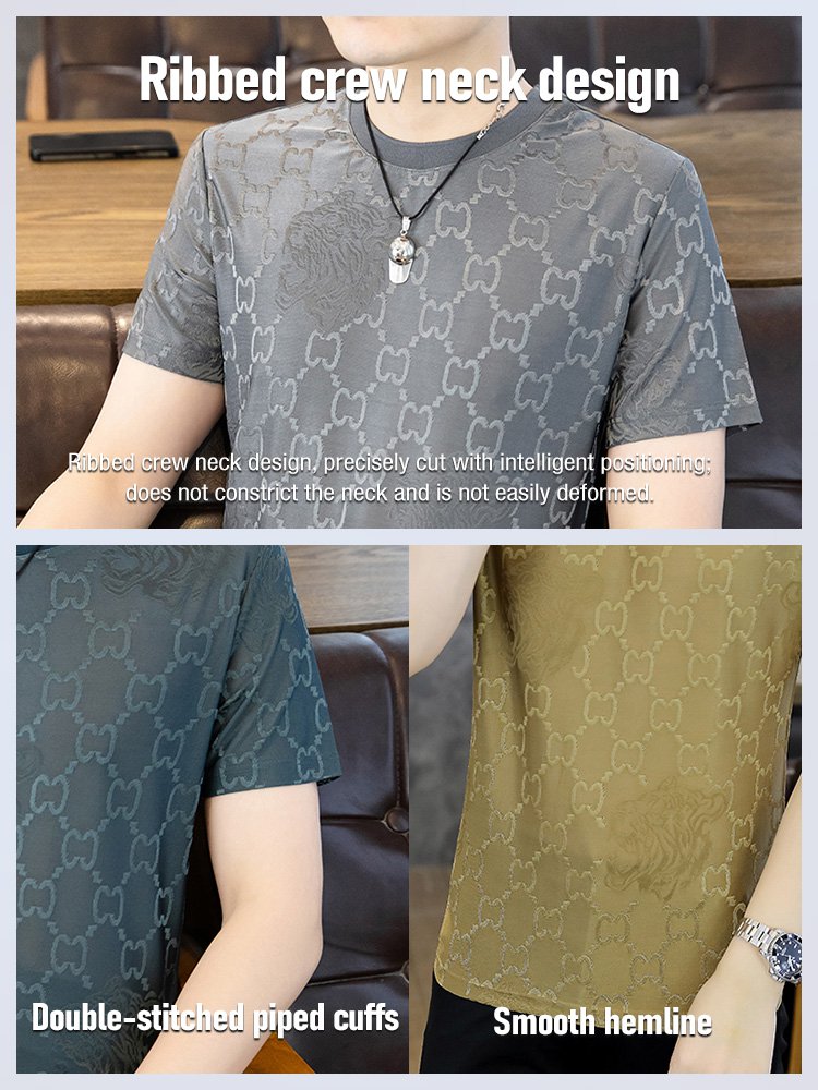 [Only 10% of the original price] High-end Jacquard Ice-feel Short Sleeve