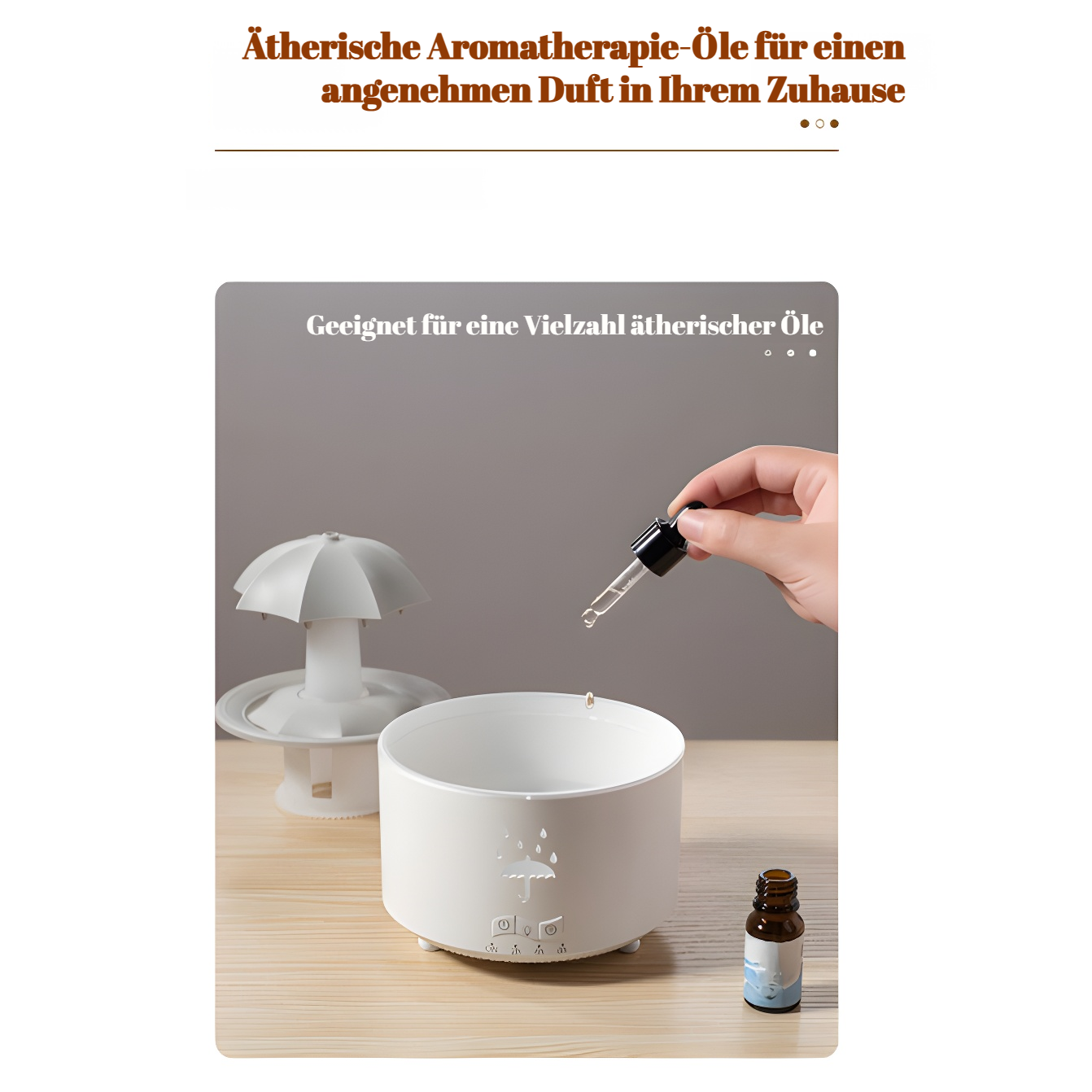 Rotierende Regentropfen-Aromatherapie-Maschine, buntes Atemlicht, multifunktionale Home-Desktop-Arom