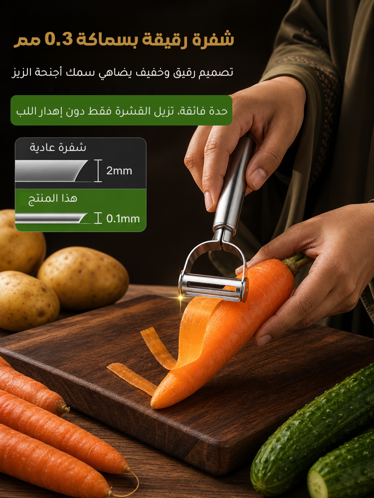 مجموعة مقشرة ومبشرة متعددة الاستخدامات فائق الحدة، من 3 قطع