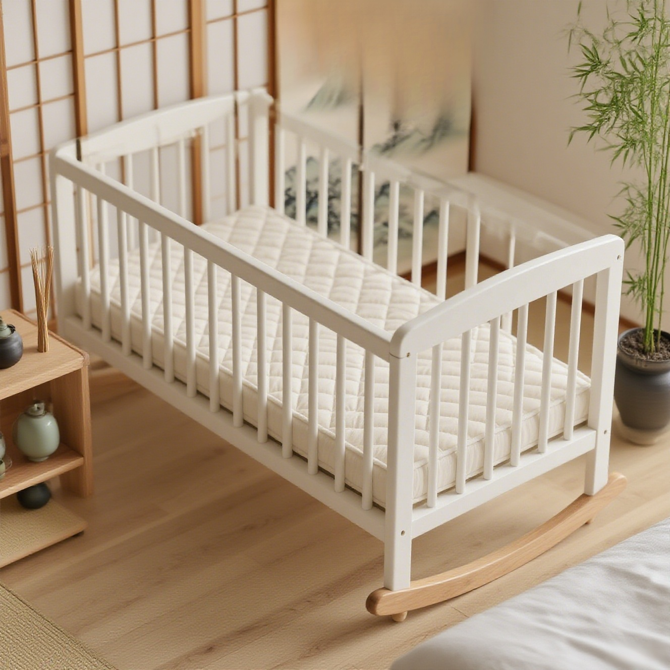 dřevěnou postýlku