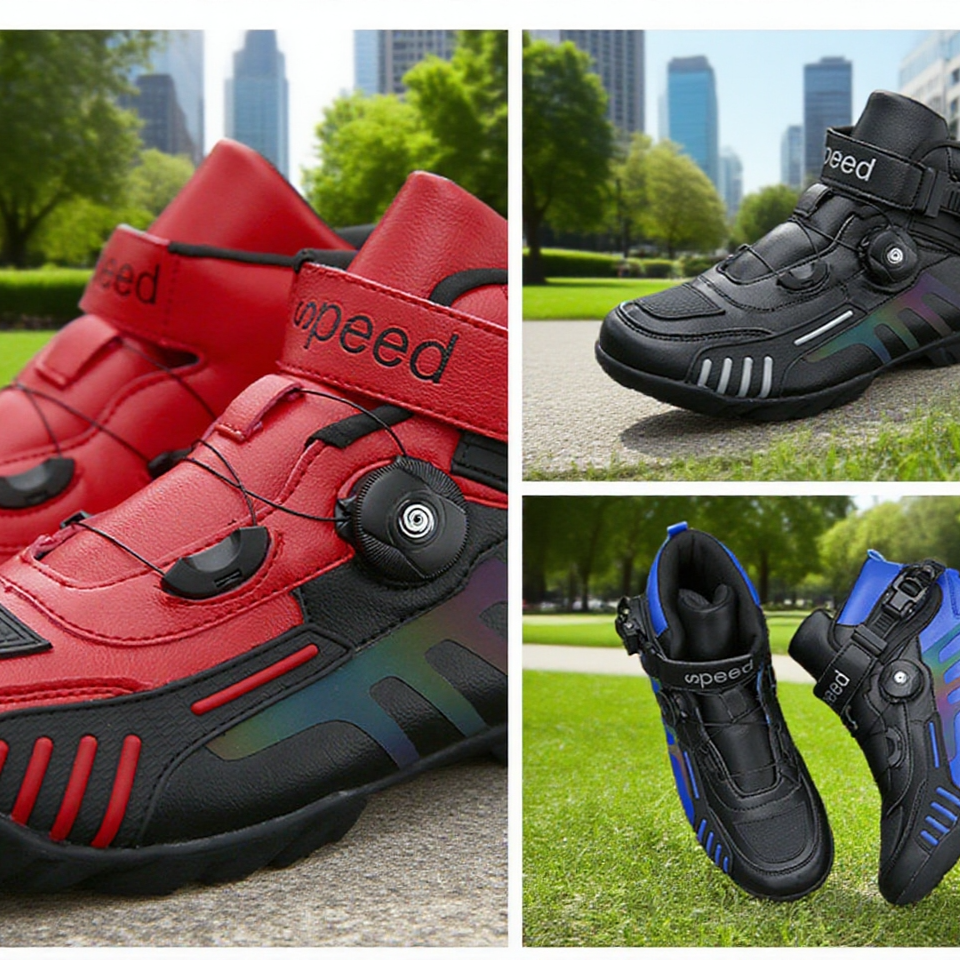  冬季バイク用レーシングショートブーツ オフロードモーターサイクルシューズ