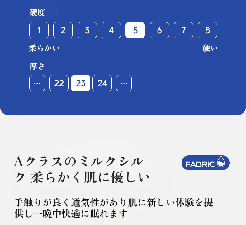 ソフトマットレスの厚みと質感