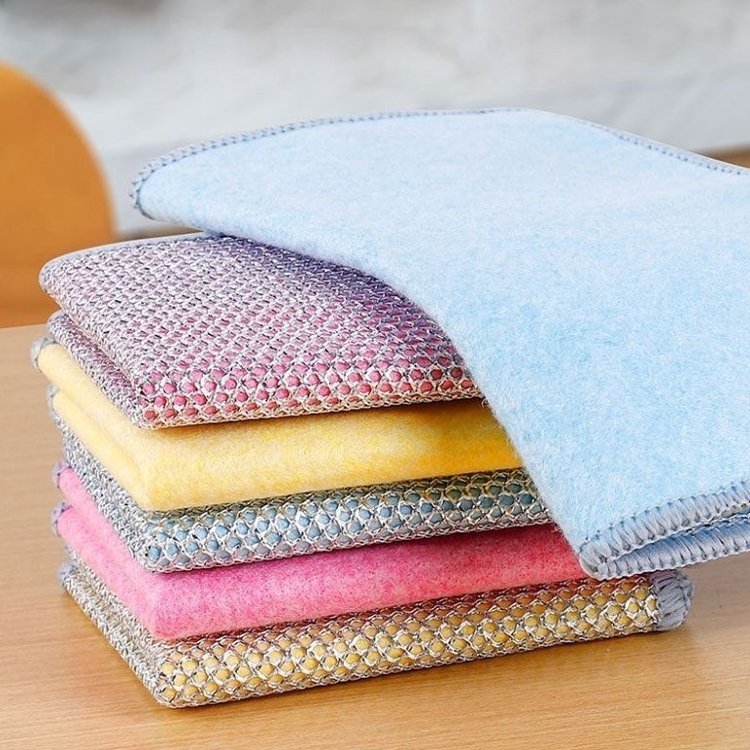 強力去污雙面鋼絲椰子濕巾清潔鋼絲絨洗碗抹布