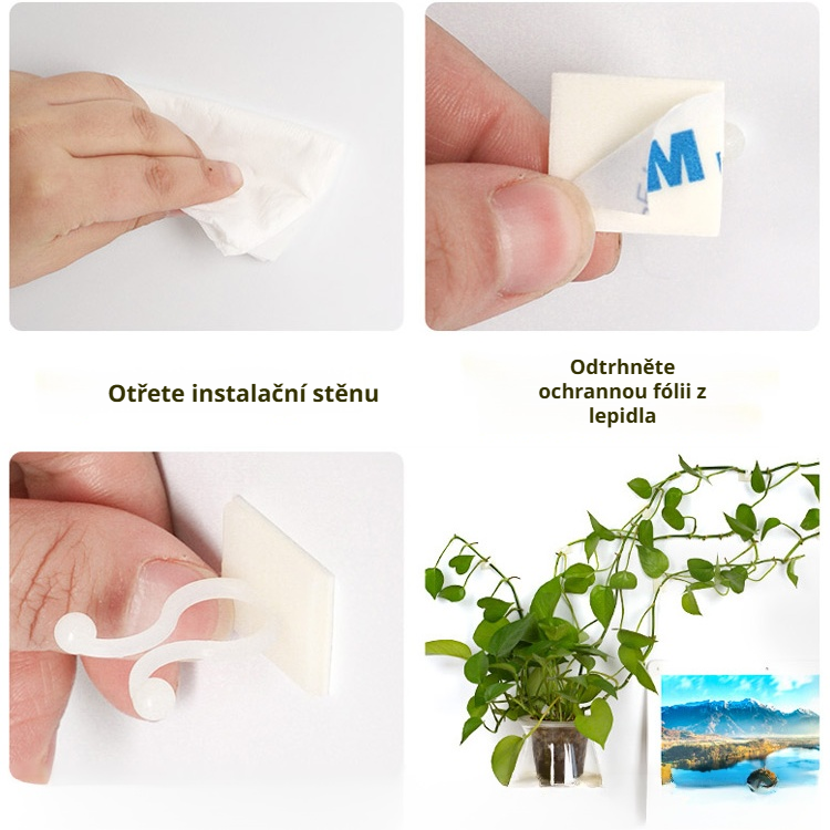 Držák na upevnění popínavých rostlin na zeď