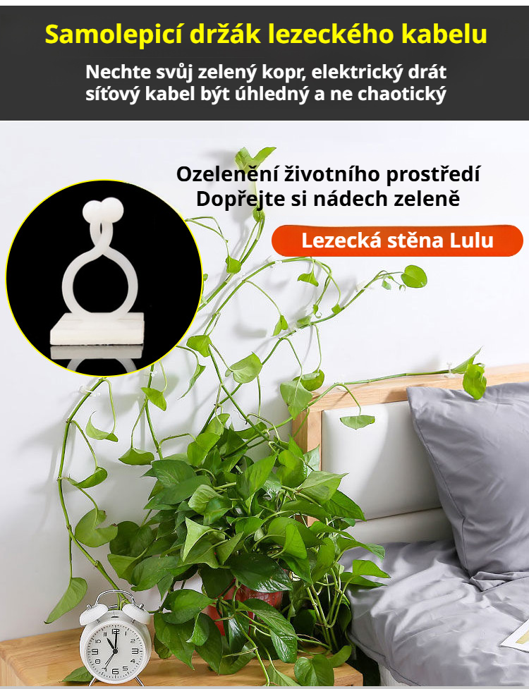 Držák na popínavé rostliny instalovaný na zeď