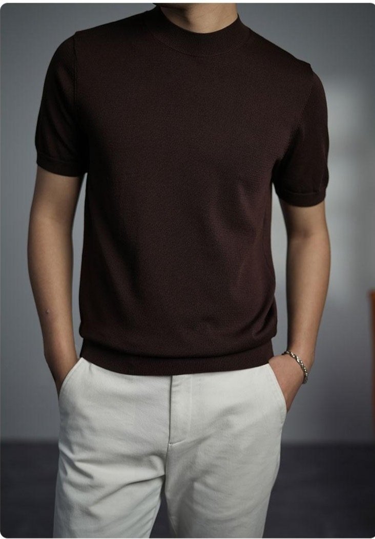 大人の男性向け高級ニットTシャツ