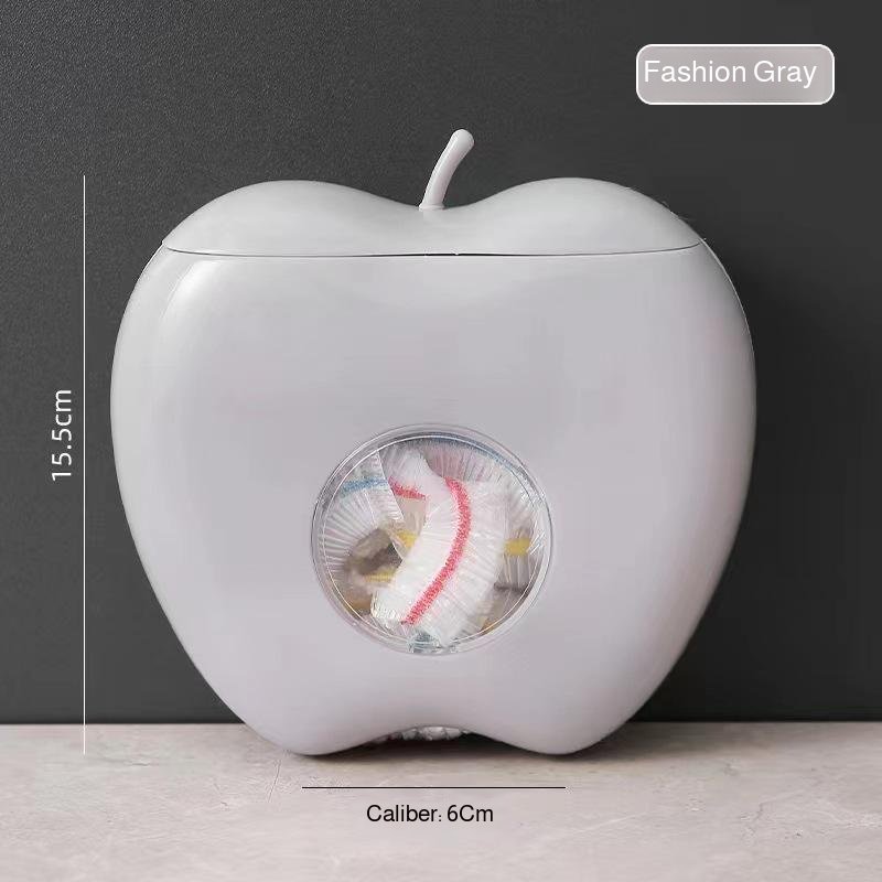 Multifunctional apple-shaped storage box household wall-mounted kitchen removable disposable plastic