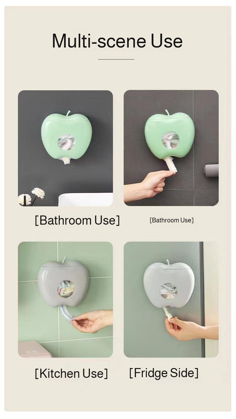 Stylish apple-shaped wall storage box for kitchen accessories