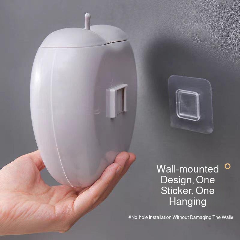 Multifunctional apple-shaped storage box household wall-mounted kitchen removable disposable plastic