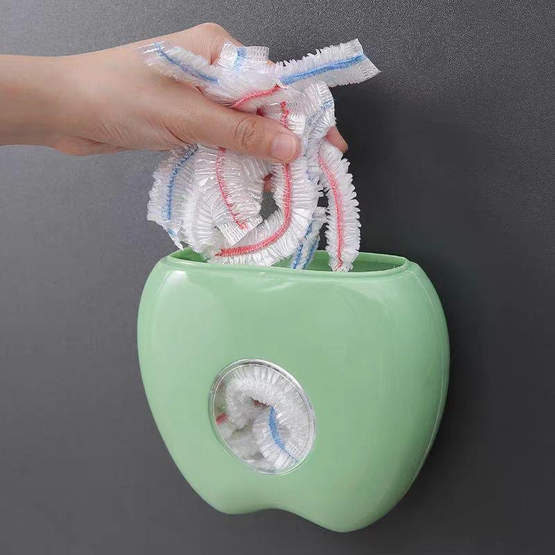 Multifunctional apple-shaped storage box household wall-mounted kitchen removable disposable plastic