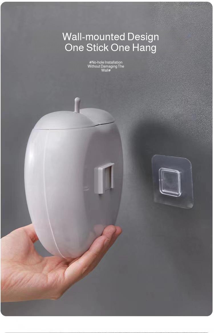 Space-saving apple-shaped storage box for kitchens