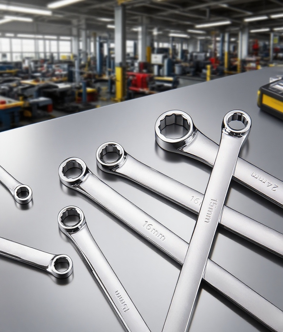 Automobilový klíč s prodlouženou rukojetí a květinovým profilem