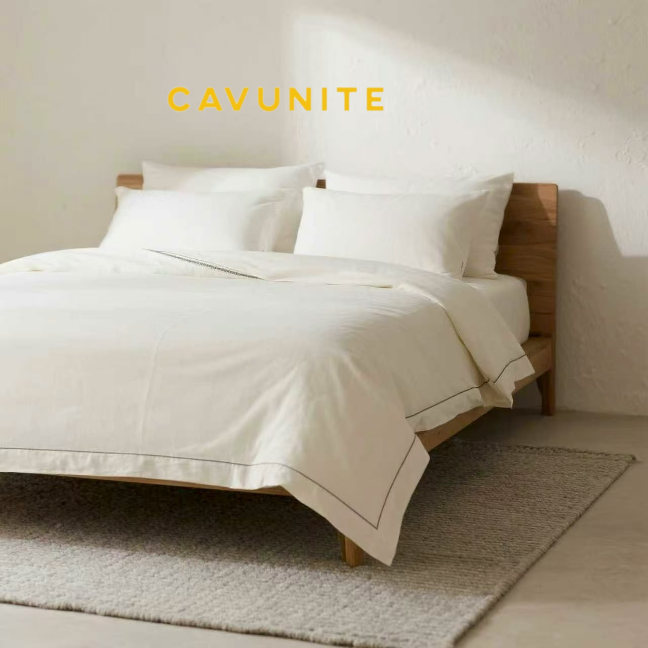 肌に優しい純綿無地寝具4点セット