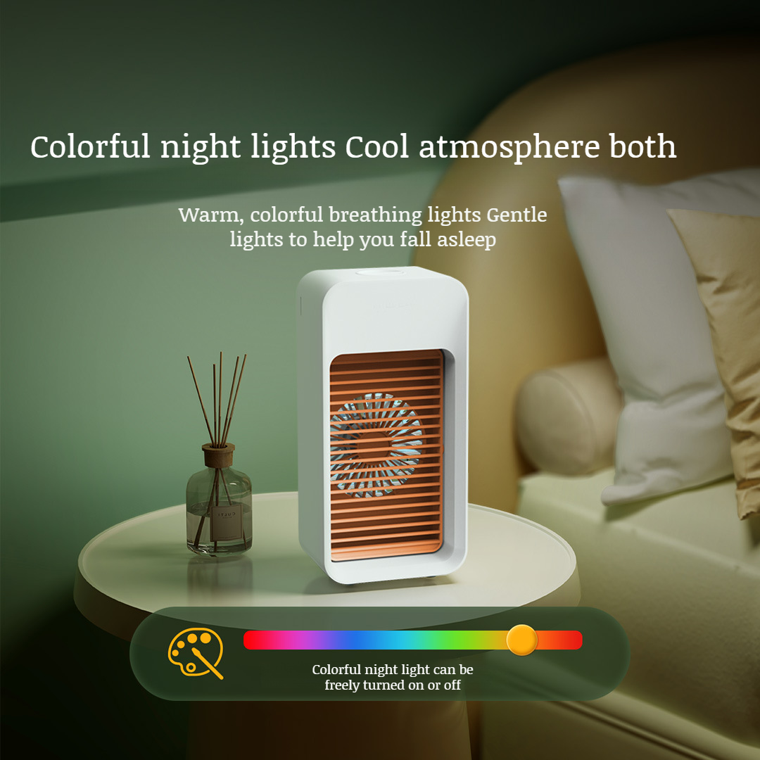 Home desktop air conditioning fan Cooler desktop mini mobile fan humidification spray cold fan