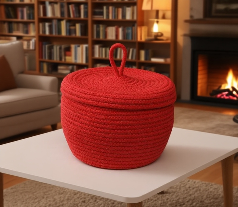 圓形編織收納筐多場景應用