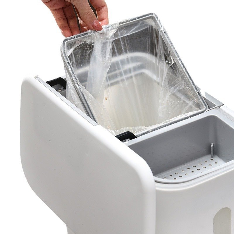 건습 분리 가정용 벽걸이 쓰레기통