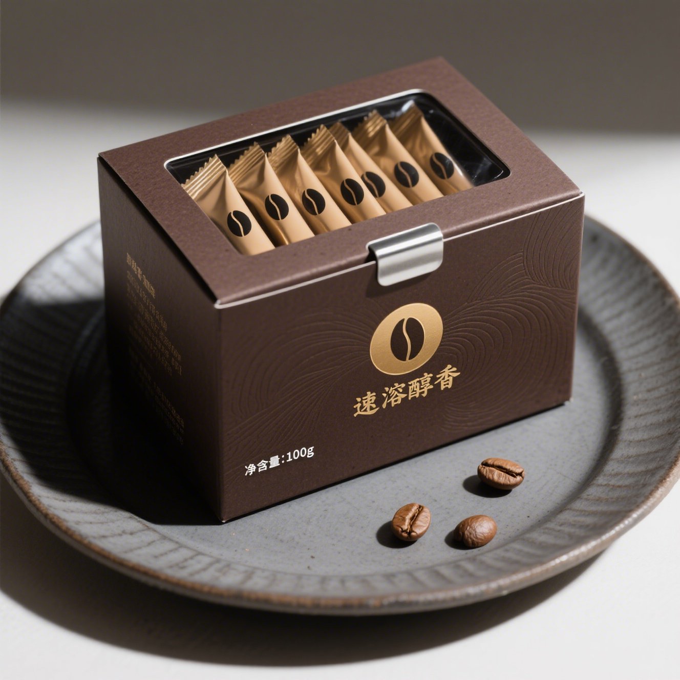 100g Schnell löslicher Bitterkaffee Verpackung Vorderseite