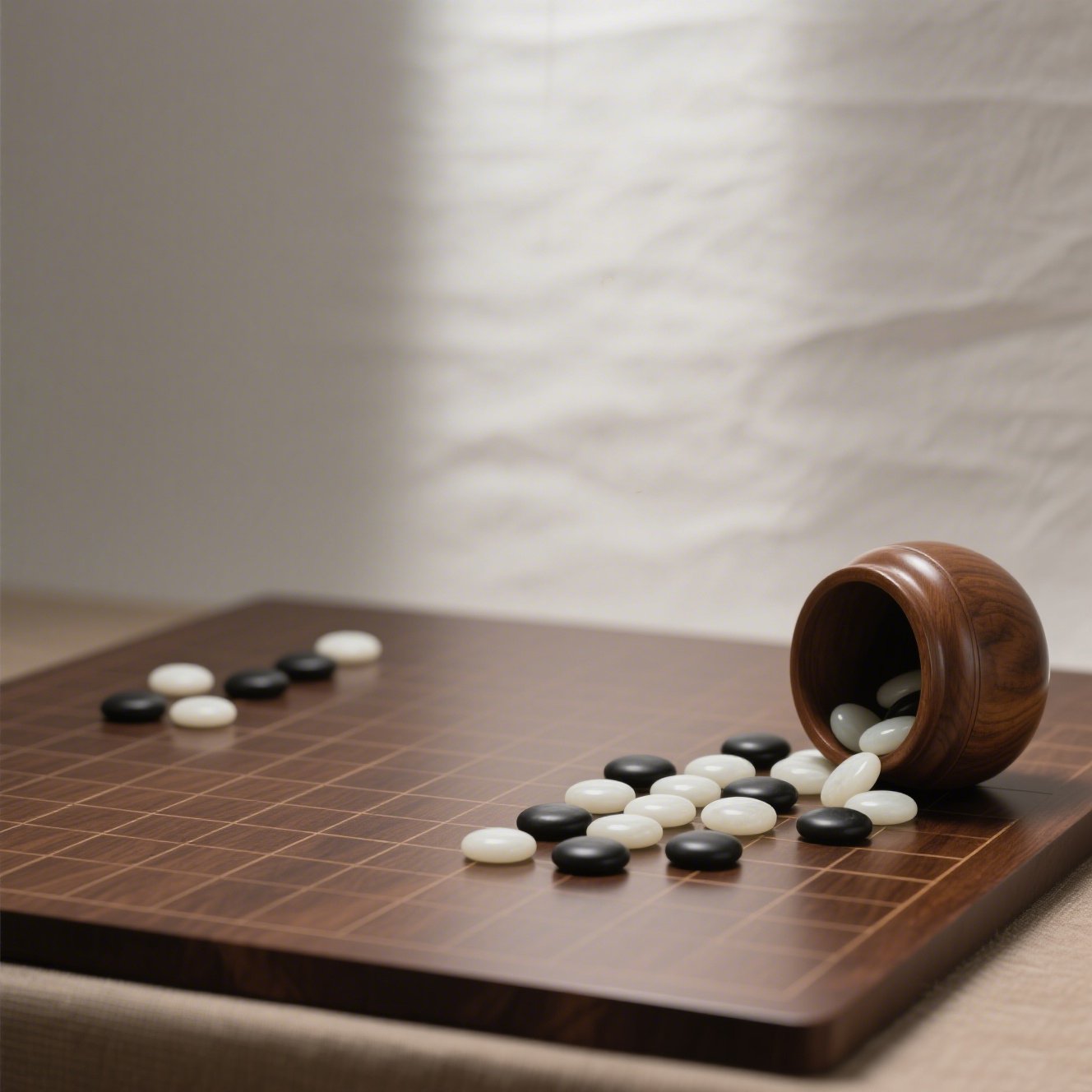 Klassisches Go-Brettspiel aus Holz mit Steinen