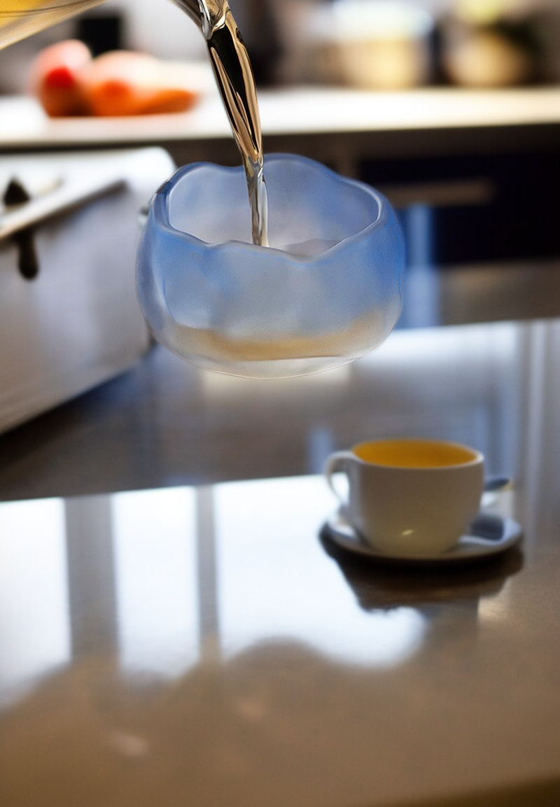 フロスト加工された不規則ティーカップの詳細画像