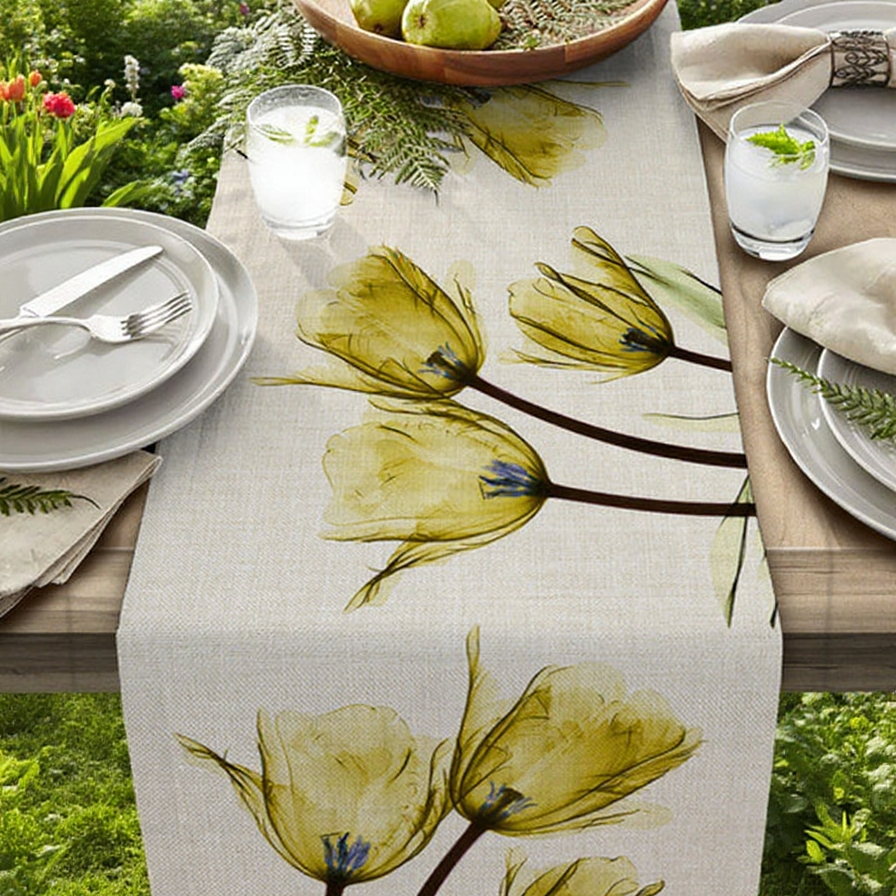 食卓用亜麻花テーブルフラッグ