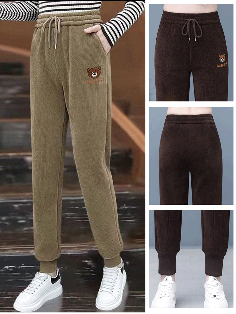 Grube spodnie dresowe pluszowe miś