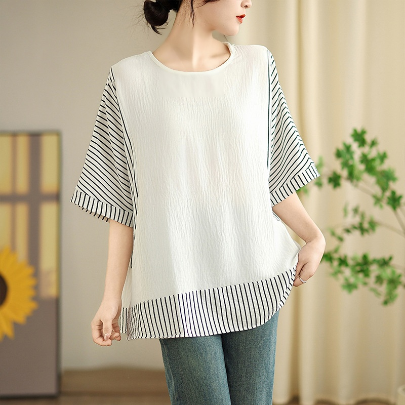 루즈핏 스트라이프 반팔