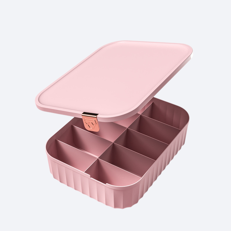 家庭用ビン付き蓋付き大容量下着収納ボックス