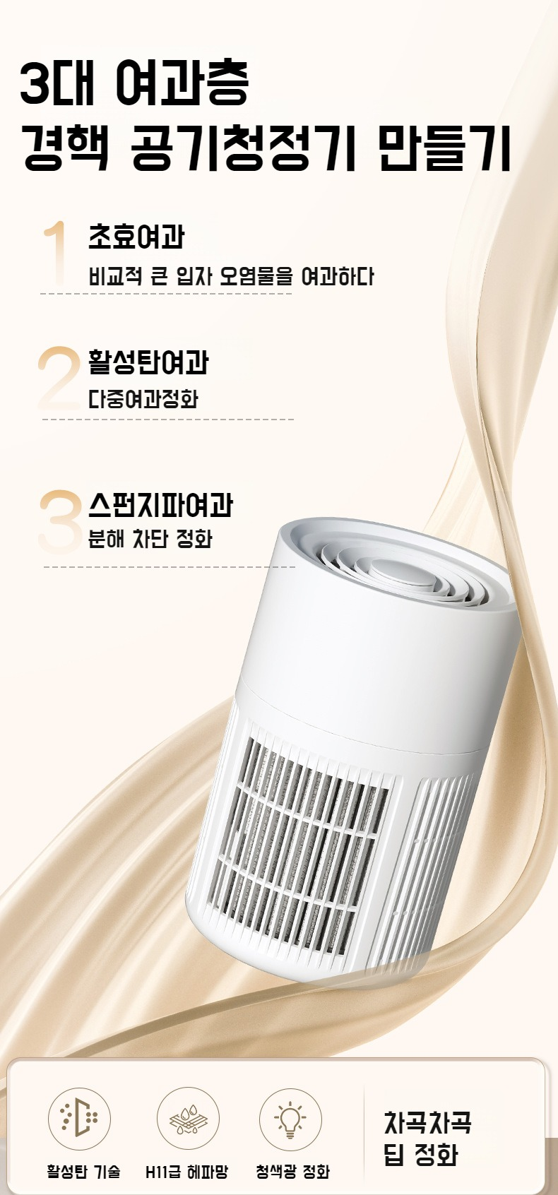 고효율 필터를 탑재한 미니 공기청정기