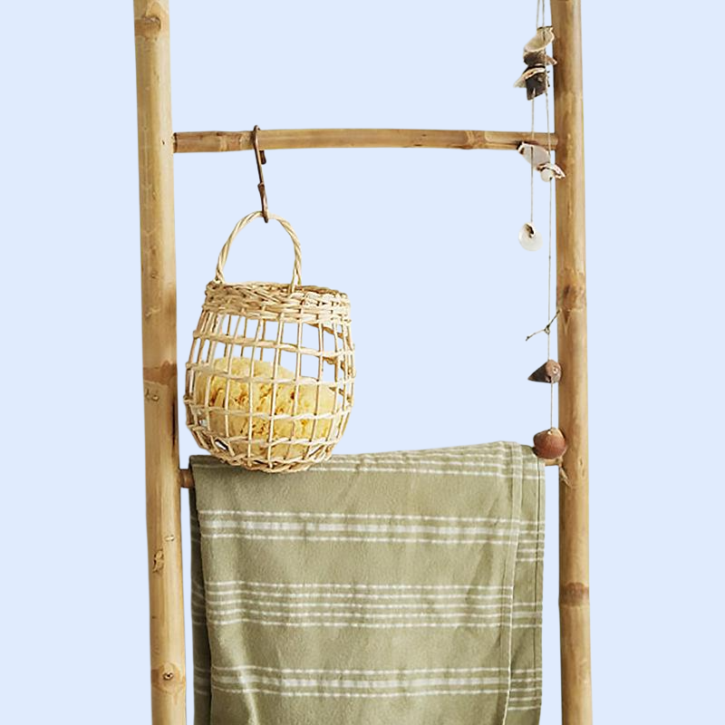 小型手提げラタン花かご キッチンツール収納バスケット