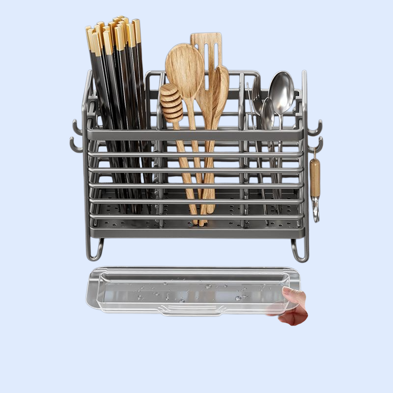 주방용 국자 수저 젓가락 거치대 물빠짐 정리대