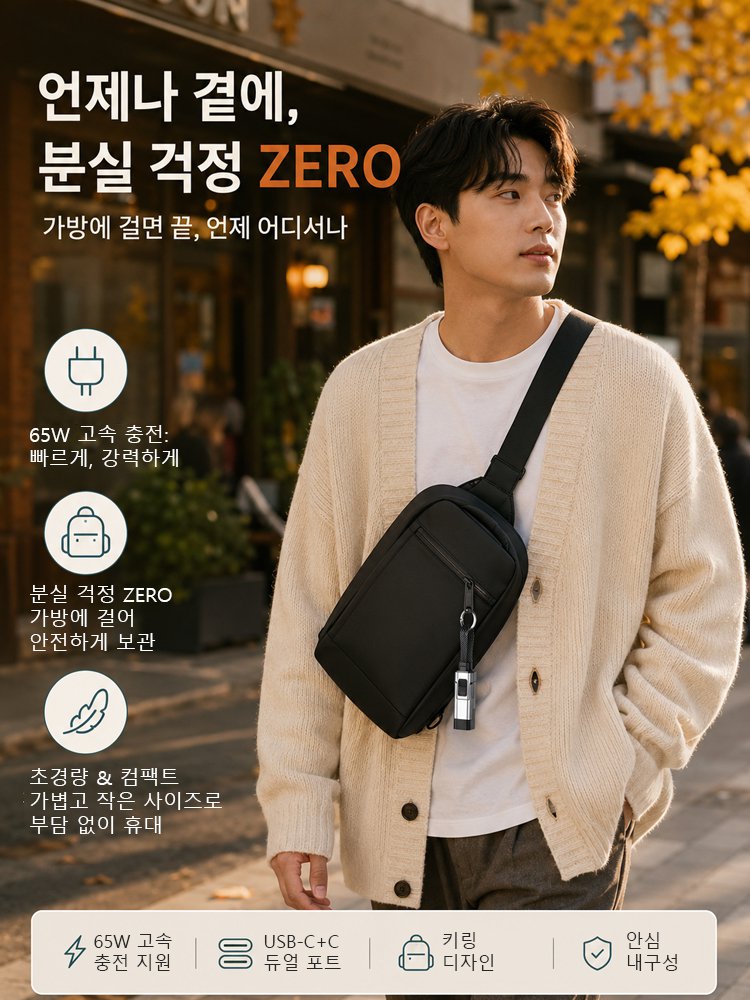 65W 키링 고속 충전 데이터 케이블