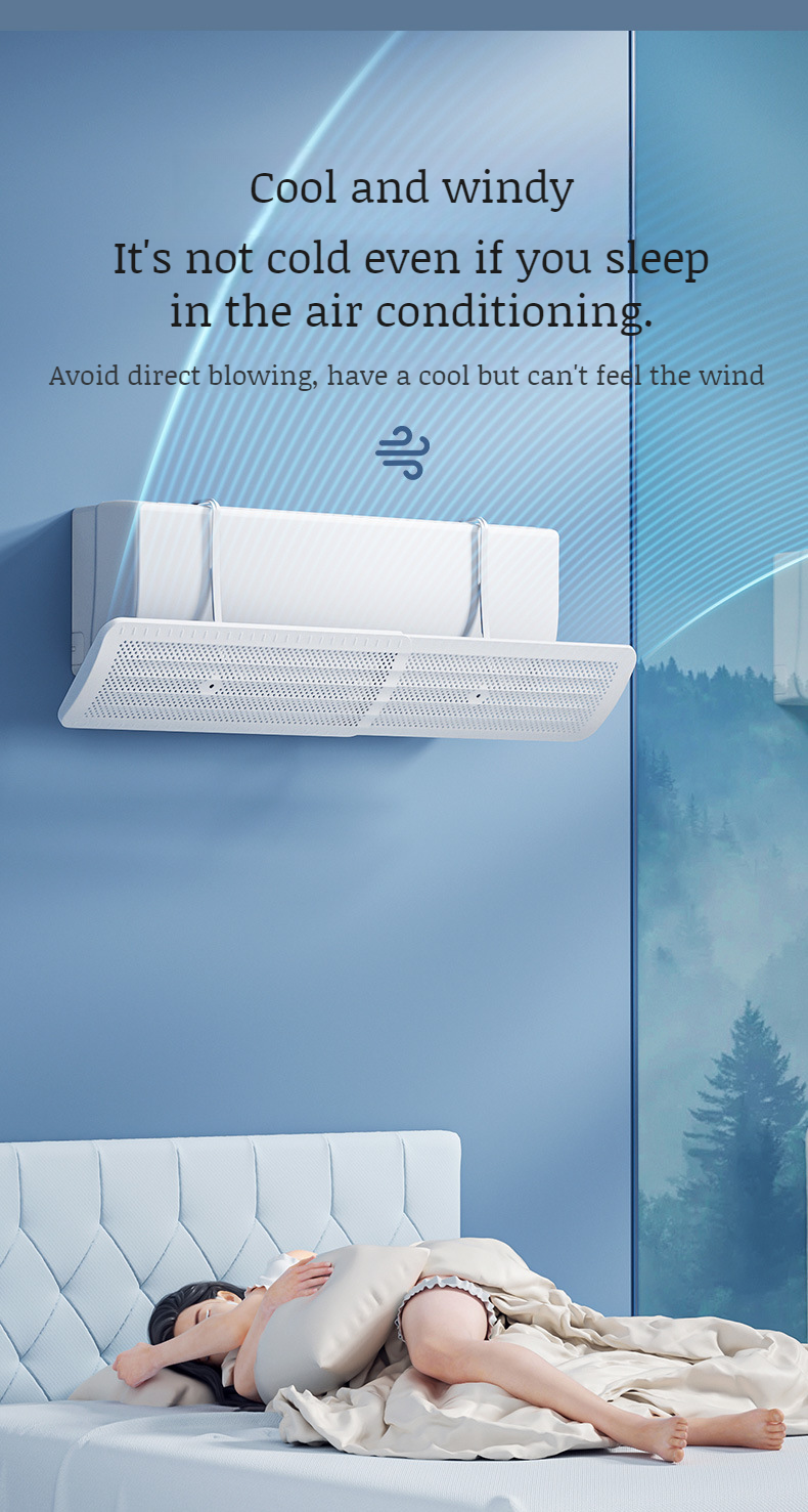 Close-up of windproof air conditioning shield on wall