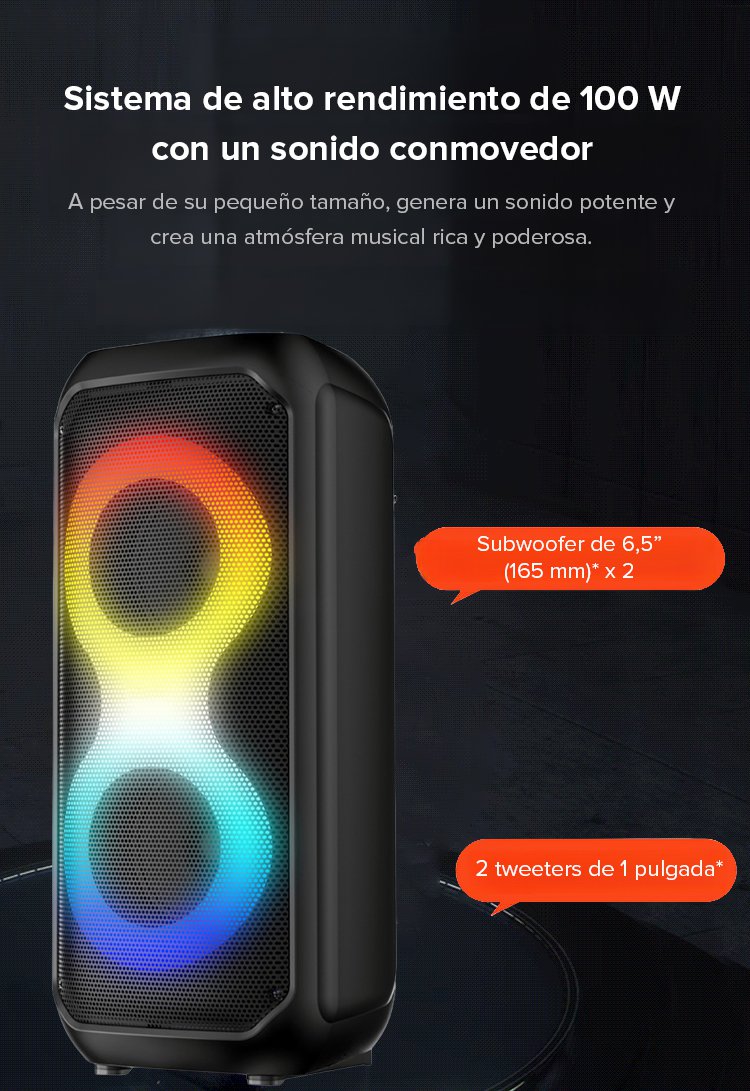  Altavoz Bluetooth portátil con micrófono incorporado y bajos potentes