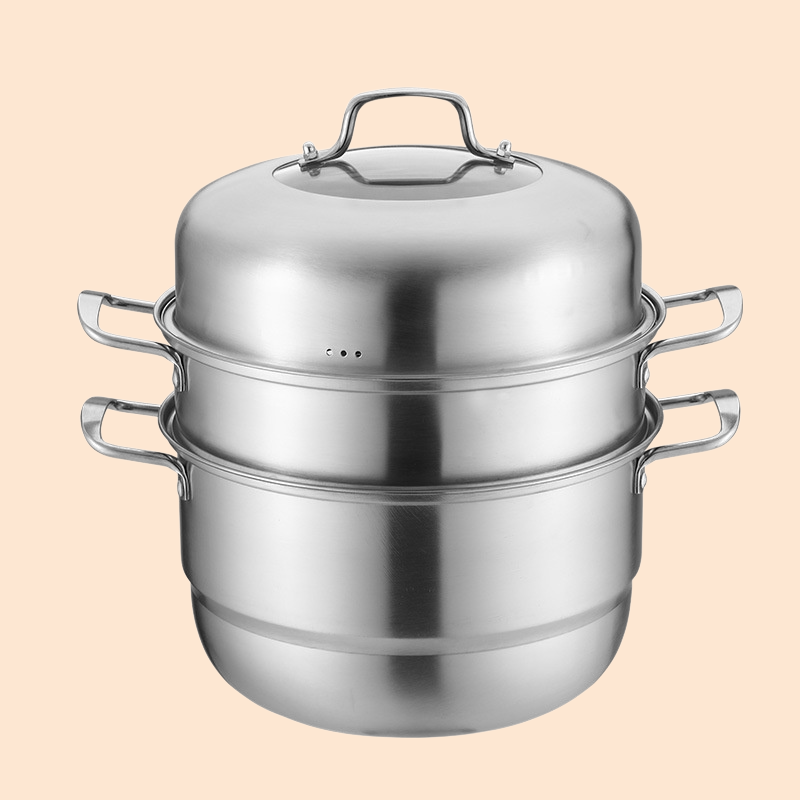 ステンレス製蒸し器 二層式 三層式蒸し器 多層式 304 食品グレード 家庭用電磁調理器用鍋
