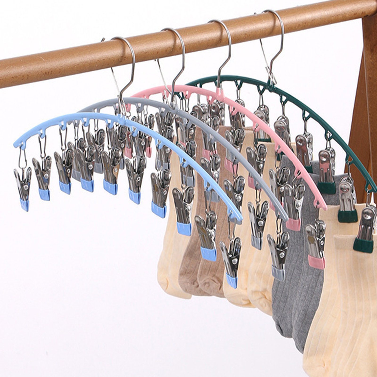 防風防滑10ピンチ付き洗濯ハンガー