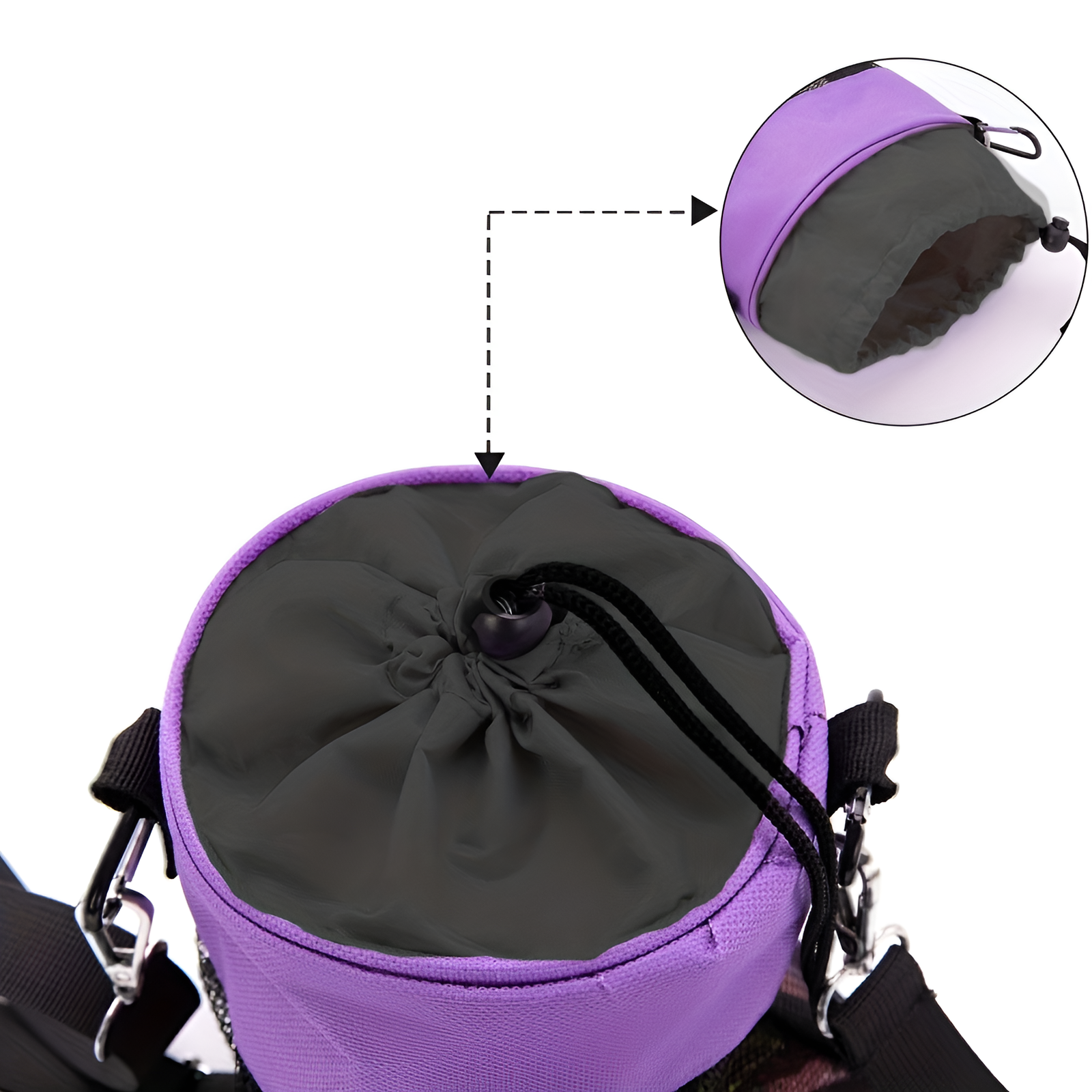 紐で閉じられる洗濯ばさみバッグ