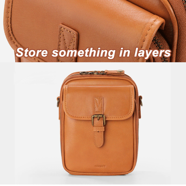 Vintage Double Layer Large Capacity Messenger Bag