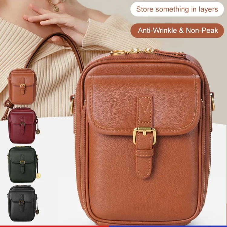 Vintage Double Layer Large Capacity Messenger Bag