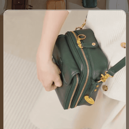 Vintage Double Layer Large Capacity Messenger Bag