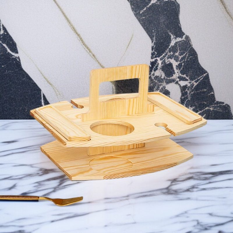 나무 휴대용 와인 선반