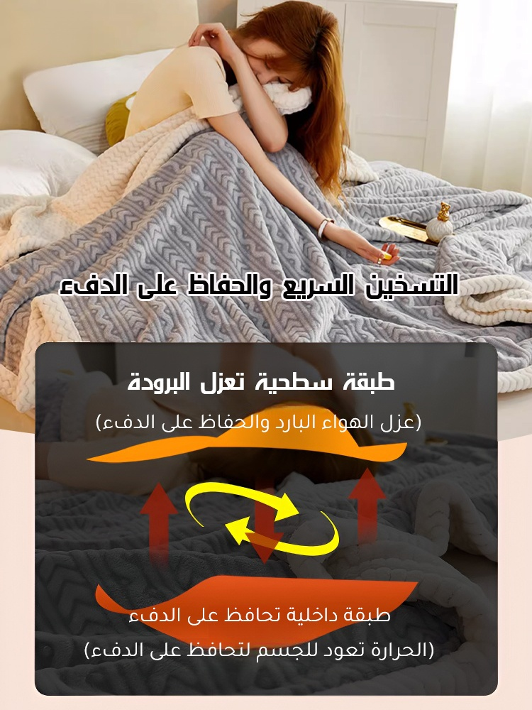 بطانية كشميرية دافئة مريحة منحوتة ثلاثي الأبعاد