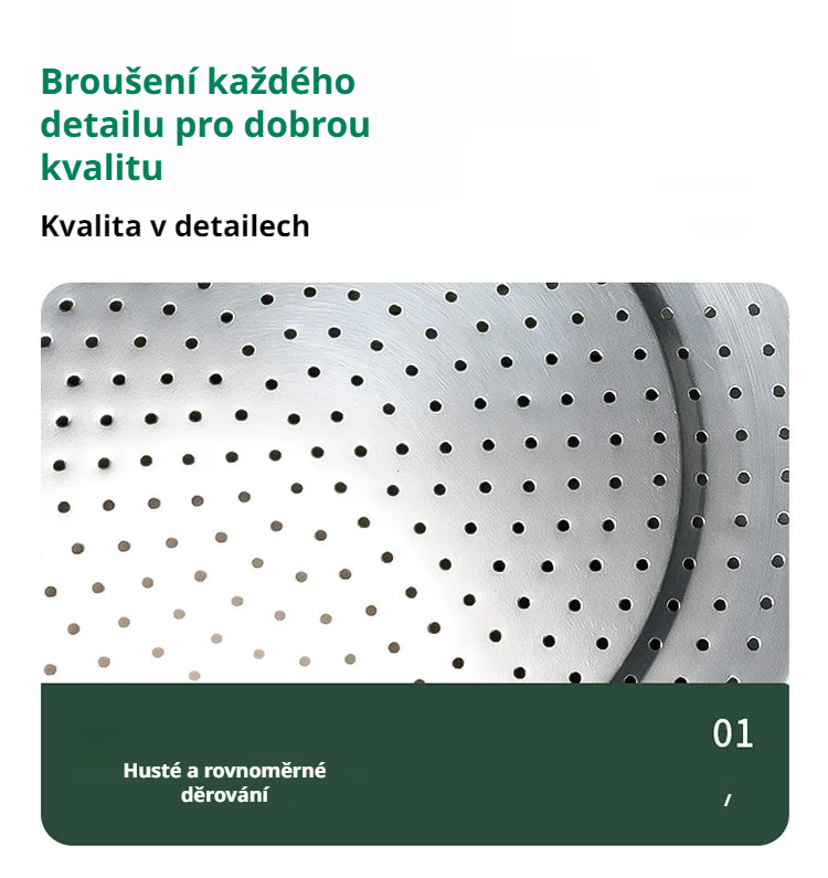 Detailní pohled na odolný napařovací tác