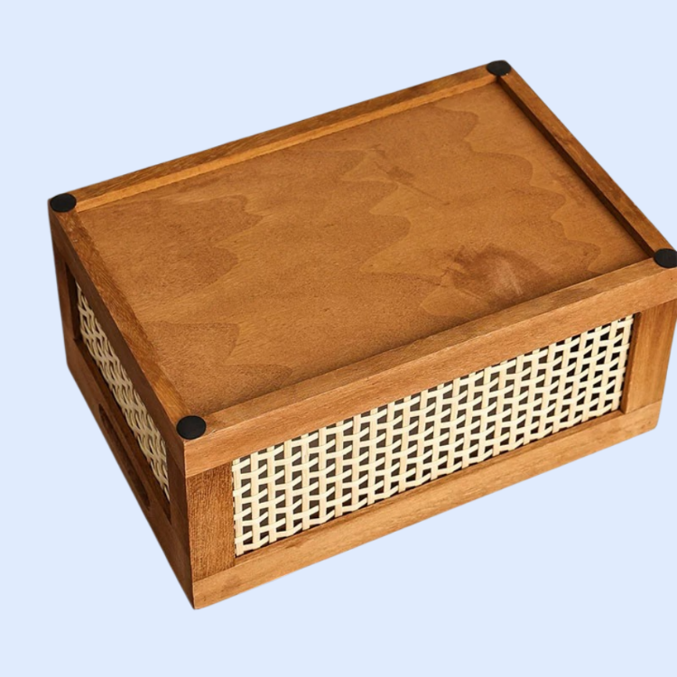 Hollow rattan kitchen storage box