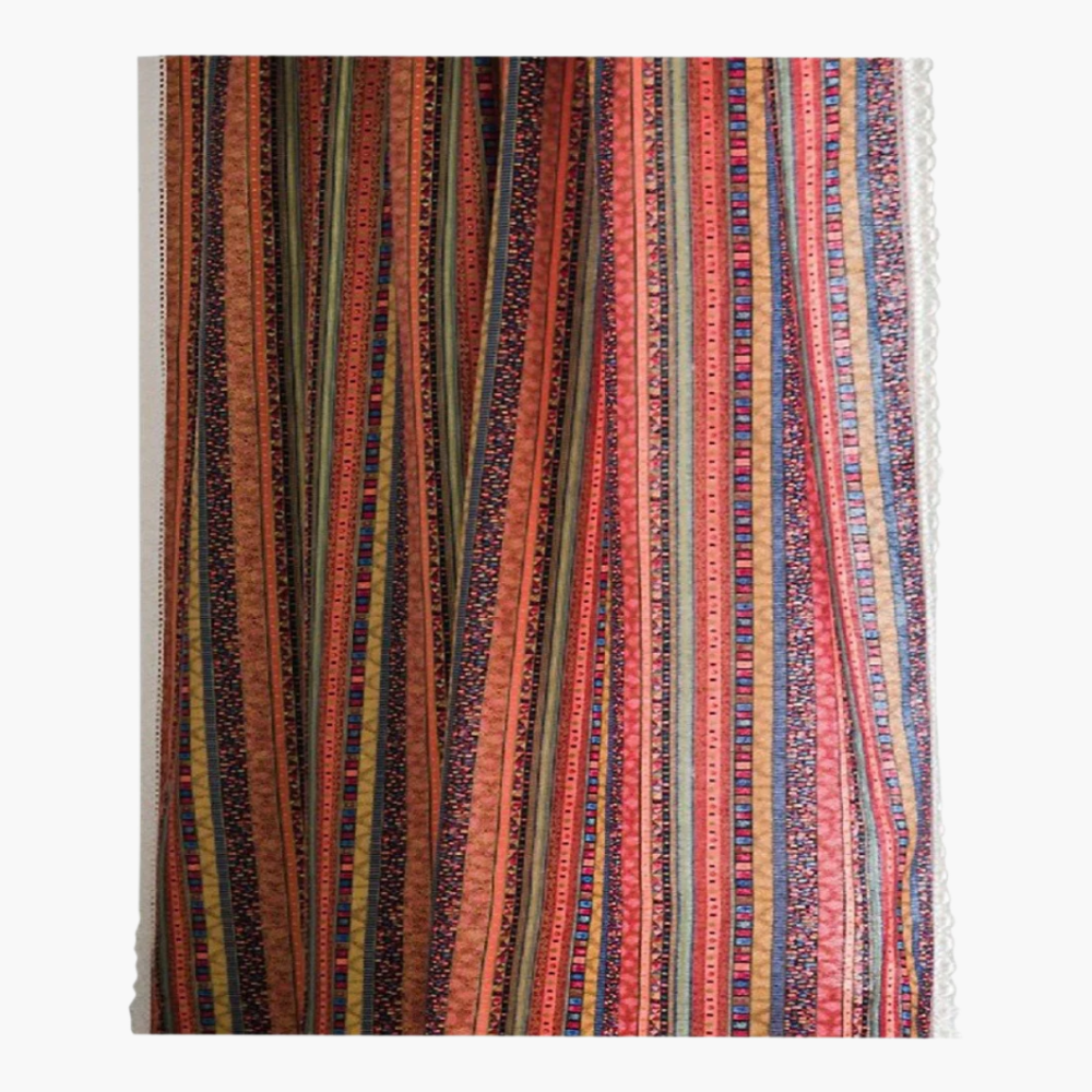 ストライププリントのカーテン