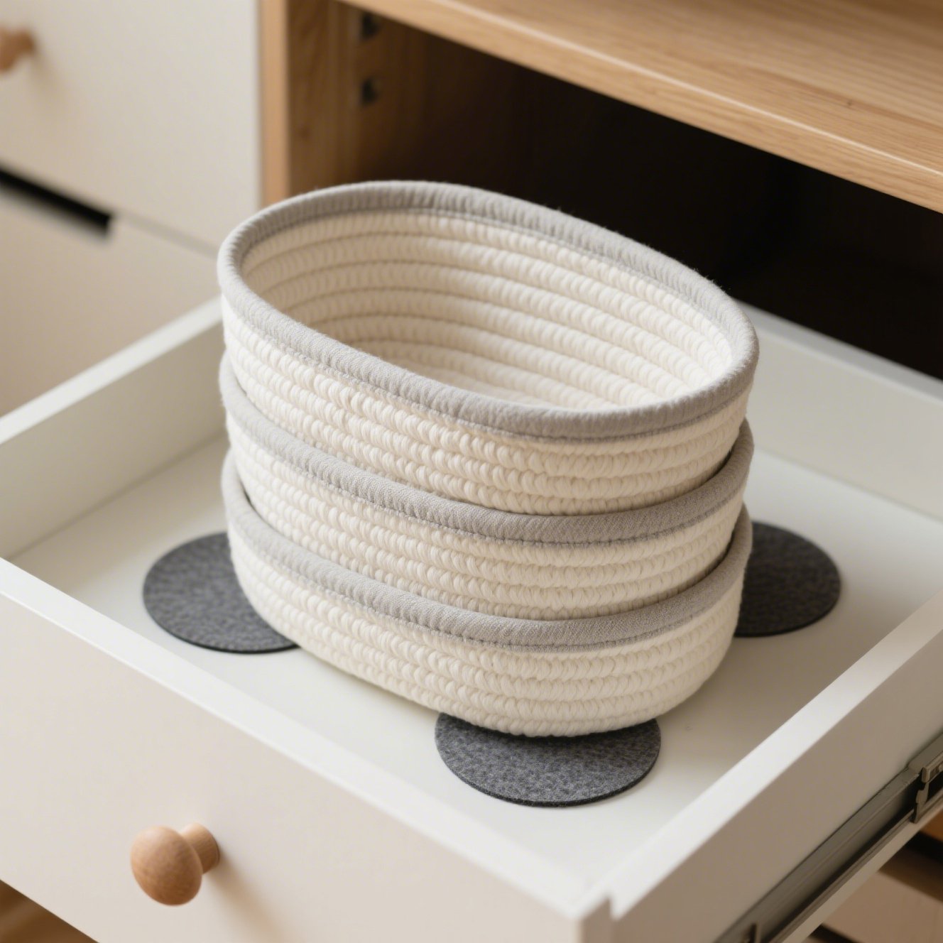 編み込み多用途収納バスケット