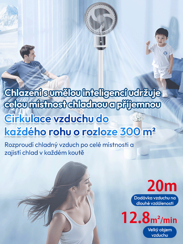 Ultra tichý podlahový energeticky úsporný cirkulační ventilátor