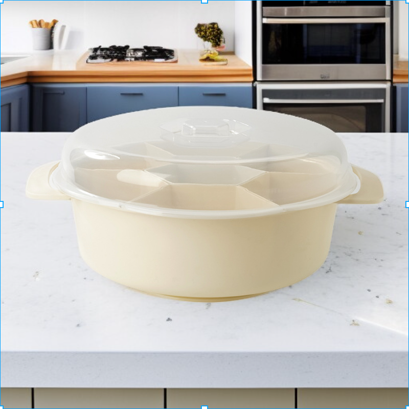 HQL-中国 蓋付き鍋排水バスケット 新鮮さを保つ キッチン 家庭用食器洗いトレイ 野菜準備トレイ 収納 回転式鍋バスケット